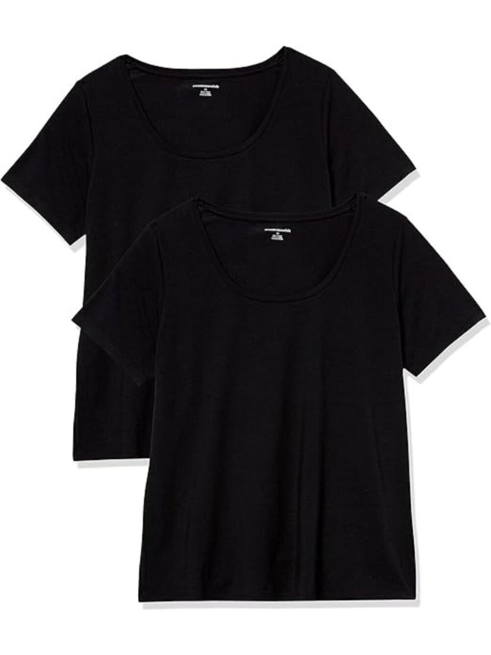 Amazon Essentials Size 3X Tops 2-Pack Black Scoop Neck Short-Sleeve T-Shirt